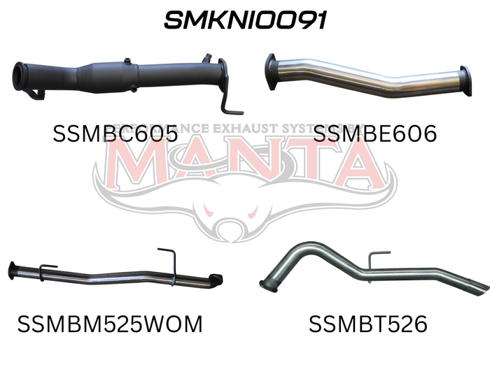 Nissan NP300 Navara 3in Turbo Back Exhaust System With Cat, WOM