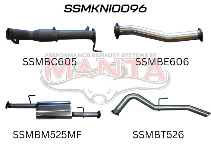 NP300 Navara 3in Turbo Back Exhaust System Without Cat, Muffler