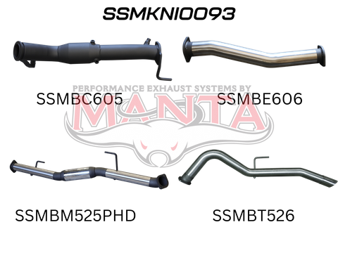 Nissan NP300 Navara 3in Turbo Back Exhaust System With Cat, Hotdog