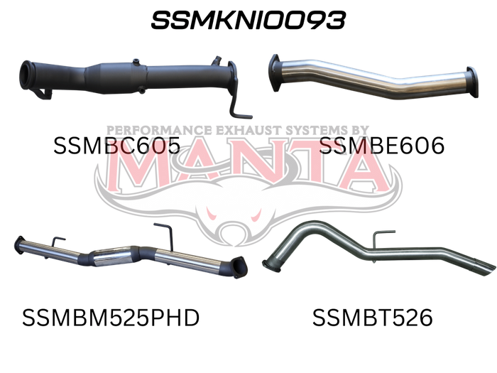 Nissan NP300 Navara 3in Turbo Back Exhaust System With Cat, Hotdog