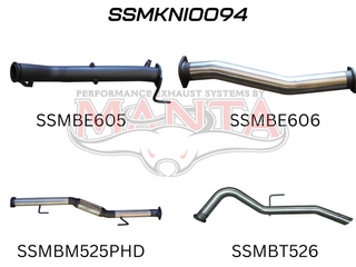 Nissan NP300 Navara 3in Turbo Back Exhaust System Without Cat, Hotdog