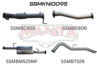 Nissan NP300 Navara 3in Turbo Back Exhaust System With Cat, Muffler