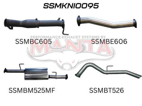 NP300 Navara 3in Turbo Back Exhaust System With Cat, Muffler
