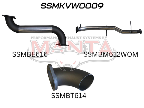 Volkswagen V6 Amarok 3in DPF Back Dump At Diff