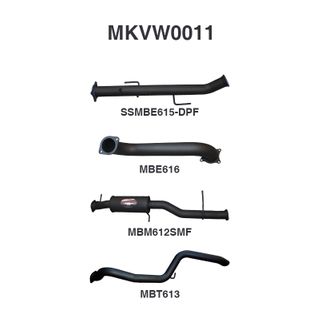 V6 Amarok 3in DUMP PIPE BACK With Small Muffler Extended Tailpipe