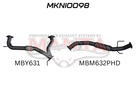 Nissan PATROL Y62 V8 5.6L WAGON, 3in CENTRE HOTDOG FOR OE MUFFLER RPLACEMENT
