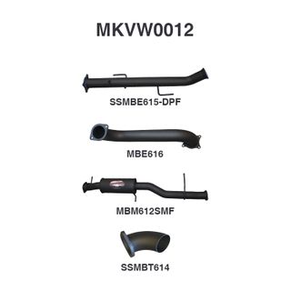 V6 Amarok 3in DUMP PIPE BACK With Small Muffler Dump At Diff