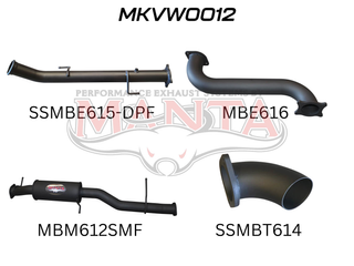 Volkswagen V6 Amarok 3in DUMP PIPE BACK With Small Muffler Dump At Diff