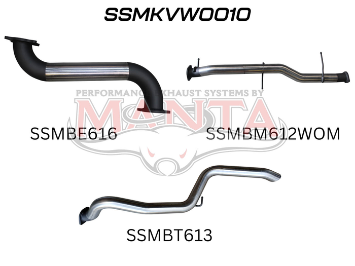 Volkswagen V6 Amarok 3in DPF BACK Extended Tailpipe