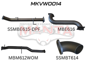 Volkswagen V6 Amarok 3in DUMP PIPE BACK Without Muffler Dump At Diff