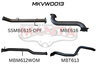 Volkswagen V6 Amarok 3in DUMP PIPE BACK Without Muffler Extended Tailpipe