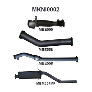 Nissan Navara D22 3.0L 3in Exhaust Without Cat, with Muffler