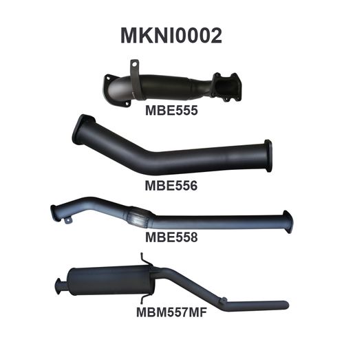 Nissan Navara D22 3.0L 3in Exhaust Without Cat, with Muffler