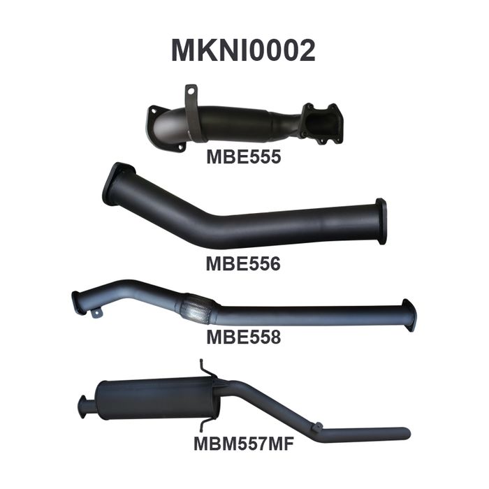 Nissan Navara D22 3.0L 3in Exhaust Without Cat, with Muffler
