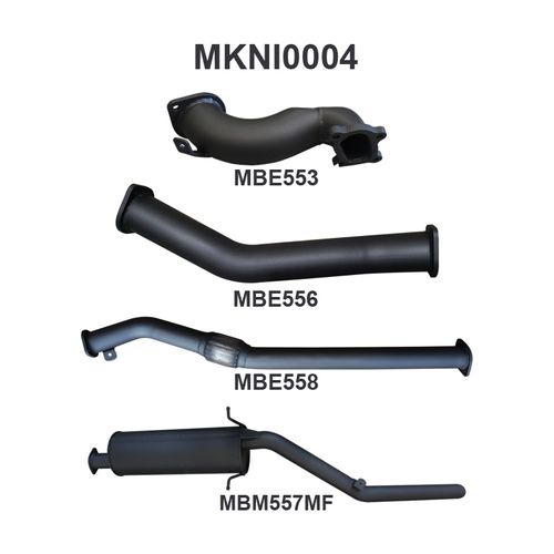 Nissan Navara D22 2.5L 3in Exhaust Without Cat, with Muffler