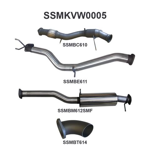 Volkswagen Amarok 2.0L 3in EARLY Model Standard Exit Sports Muffler