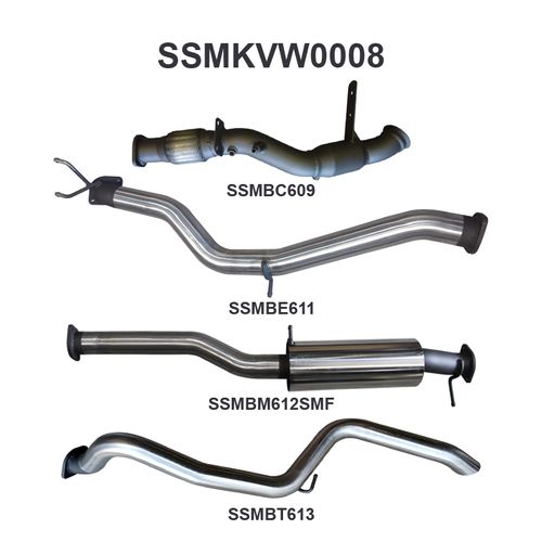 Volkswagen Amarok 2.0L 3in Later Model Tailpipe Exit Sports Muffler