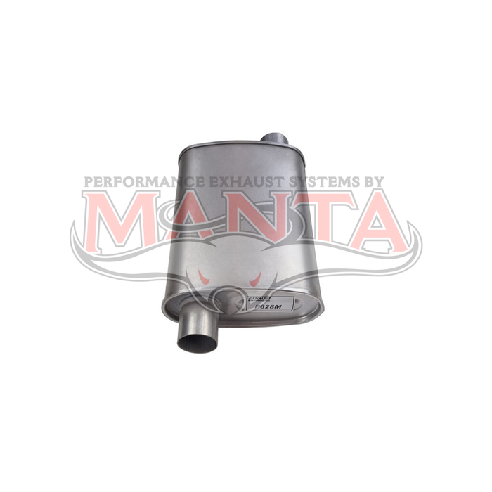 2 1/4in, 10in x 4in Oval Offset/Offset, 14in (350mm) Long, Megaflow Muffler - Medium - Aluminised