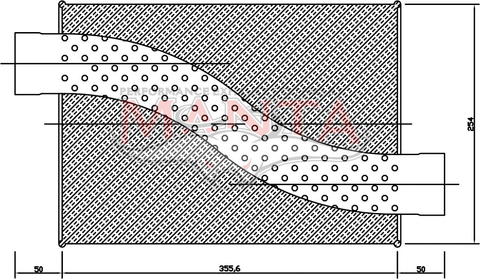 2 1/2in, 10in x 4in Oval Offset/Offset, 14in (350mm) Long, Megaflow Muffler - Medium - Aluminised