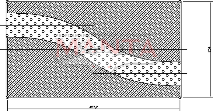 2 1/2in, 10in x 4in Oval Offset/Offset, 18in (450mm) Long, Megaflow Muffler - Medium - Aluminised