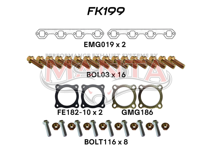 Ford Falcon EB ED EF EL AU V8 Extractor Fitting Kit inc all hardware