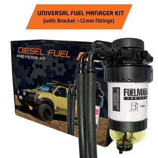Universal 30 Micron Filter, 12mm Hose Fuel Filter Kit, with Bracket
