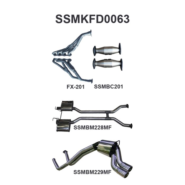 Ford Falcon AU V8 IRS SDN 2.5in Dual With Extractors Muffler