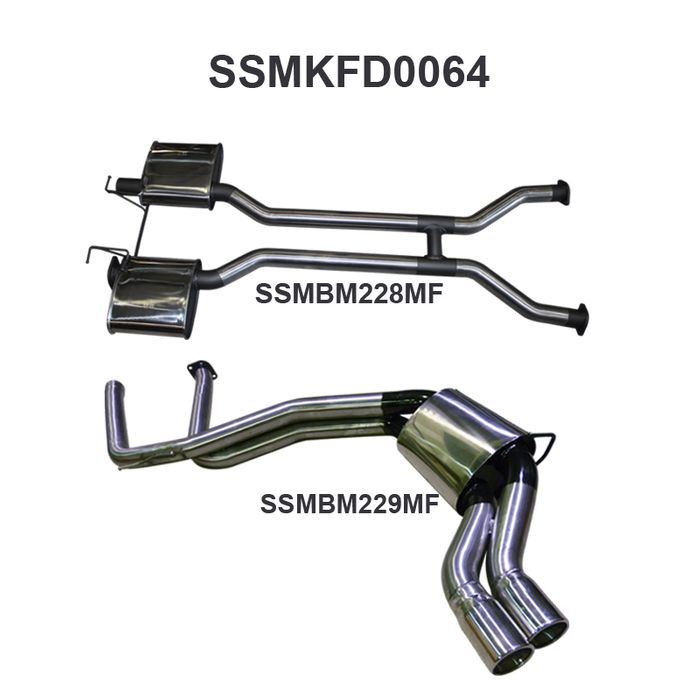 Ford Falcon AU V8 IRS SDN 2.5in Dual Catback Muffler