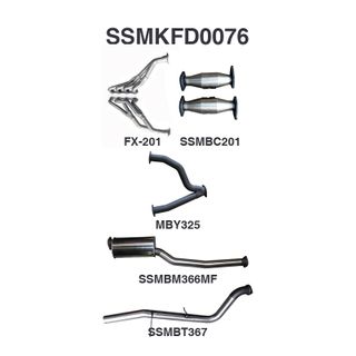 Ford Falcon AU V8 Ute 3in With Extractors Muffler/Tailpipe