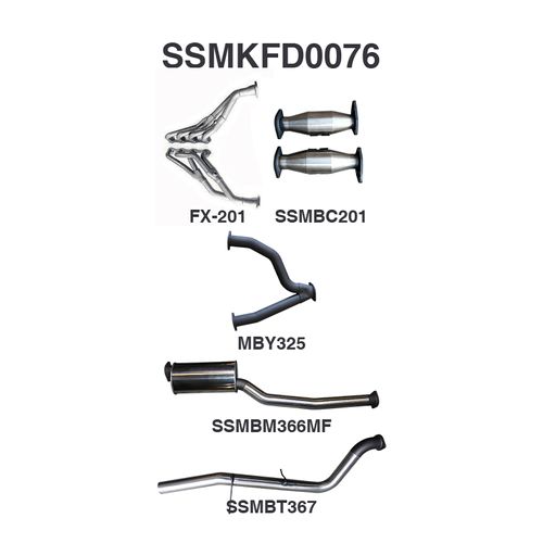 Ford Falcon AU V8 Ute 3in With Extractors Muffler/Tailpipe