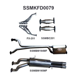 Ford Falcon AU V8 Ute 2.5in Dual With Extractors Muffler/Muffler