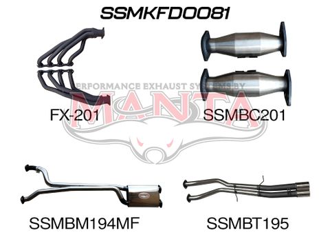 Ford Falcon AU V8 Ute 2.5in Dual With Extractors Muffler/Tailpipe