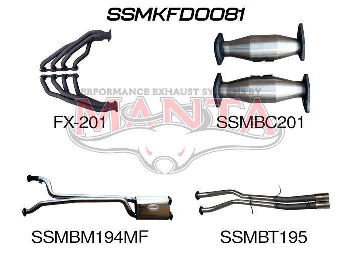 Falcon AU V8 Ute 2.5in Dual With Extractors Muffler/Tailpipe