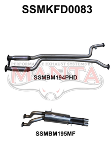 Ford Falcon AU V8 Ute 2.5in Dual Catback Hotdog/Muffler