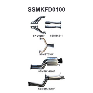 Ford BA BF V8 4V Sedan 2.5in Dual With Extractors Muffler/Muffler