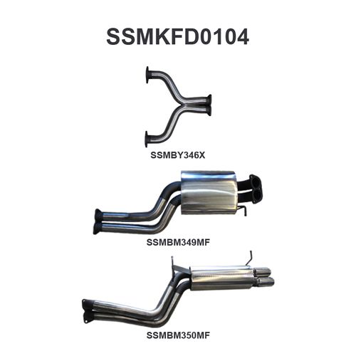 Ford BA BF V8 Sedan 2.5in Dual CatBack Muffler/Muffler