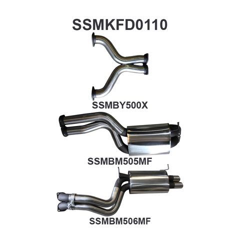 Ford BA BF V8 Sedan 3in Dual CatBack Muffler/Muffler