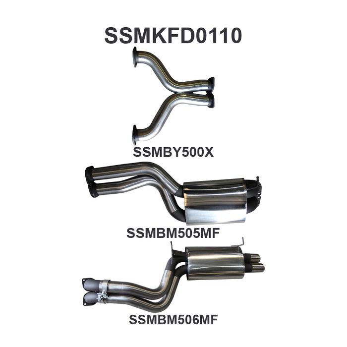 Ford BA BF V8 Sedan 3in Dual CatBack Muffler/Muffler