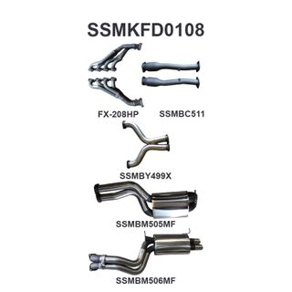 BA BF V8 4V Sedan 3in Dual With Extractors Muffler/Muffler