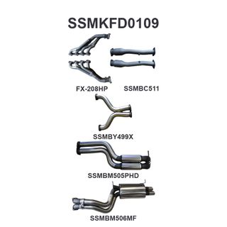 Ford BA BF V8 4V Sedan 3in Dual With Extractors Hotdog/Muffler