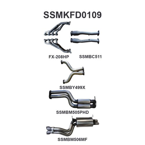 BA BF V8 4V Sedan 3in Dual With Extractors Hotdog/Muffler