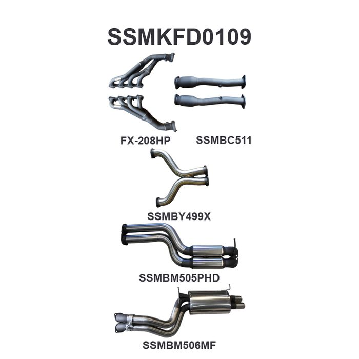 BA BF V8 4V Sedan 3in Dual With Extractors Hotdog/Muffler