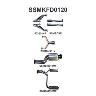 Ford BF GT V8 4V Sedan 2.5in L & R With Extractors Muffler/Muffler