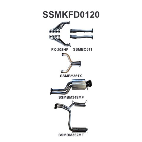 Ford BF GT V8 4V Sedan 2.5in L & R With Extractors Muffler/Muffler