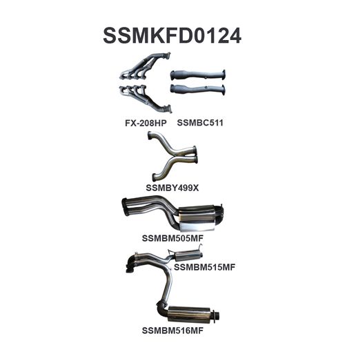 BF GT V8 4V Sedan 3in L & R With Extractors Muffler/Muffler