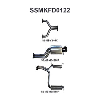 Ford BF GT V8 Sedan 2.5in L & R CatBack Muffler/Muffler