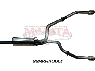 DS RAM1500 5.7L V8 3in Single into Twin, Factory Cat Back Exhaust, with 5in Chrome tips