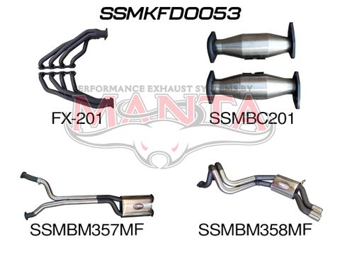 Ford Falcon AU LIVE AXLE V8 Sedan 2.5in Dual With Extractors
