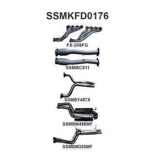 Ford FG V8 Sedan 2.5in Dual With Extractors Muffler/Muffler