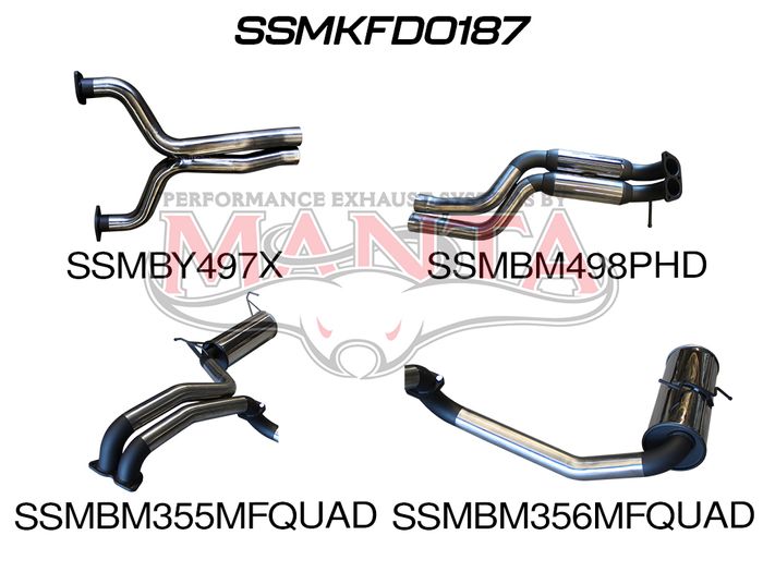 FG V8 Sedan 2.5in L & R CatBack Hotdog/Muffler